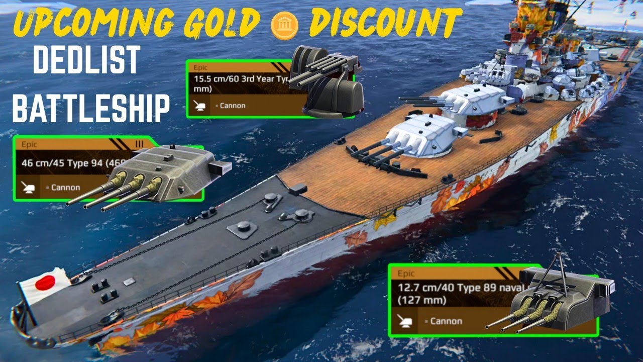 Upcoming december 50% Gold discount - IJN Yamato 🔥 Dedlist battleship ☠️  - modern warships 