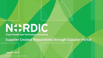 Nordic INFORmative Fridays:  Supplier Created Requisitions through Supplier Portal