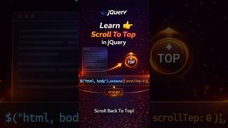 Scroll To Top Button in jQuery 🔥 Smooth Animate Effect #coding #shorts