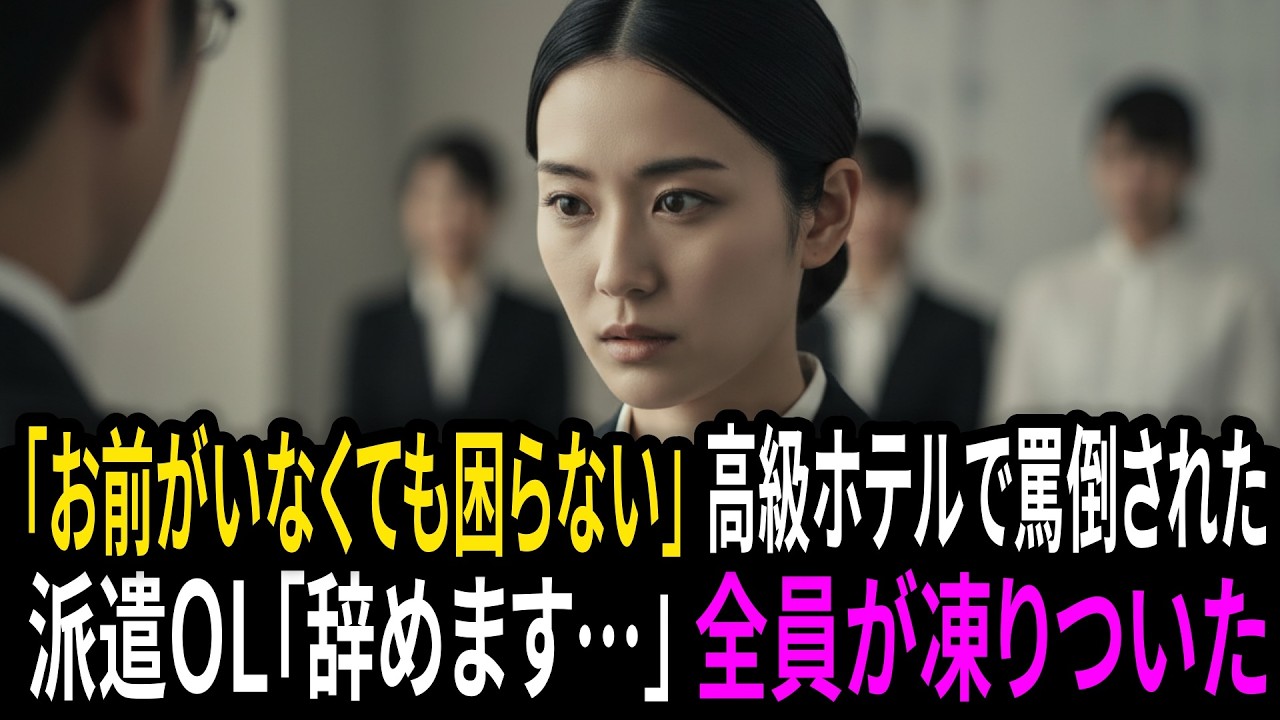 「お前がいなくても困らない」高級ホテルで罵倒された派遣OL——「会社、辞めます…」その一言で、すべてが凍りついた