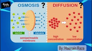 What is Osmosis || Difference between diffusion and osmosis || Lec 05 || By Hasnain Raza