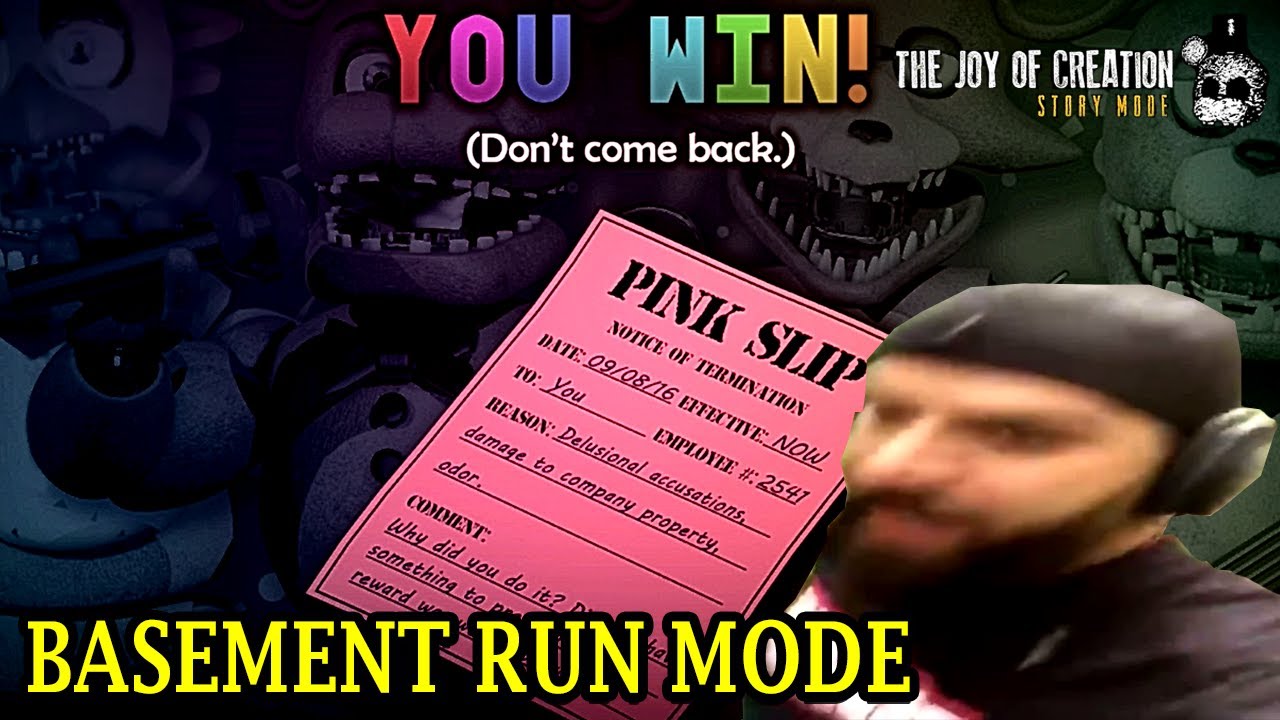 The Joy Of Creation Story Mode | BASEMENT RUN MODE COMPLETE