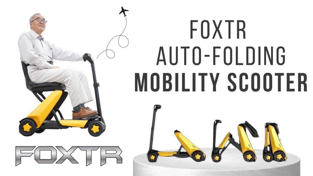 FOXTR Auto Folding Mobility Scooter - Lightweight Travel Scooter