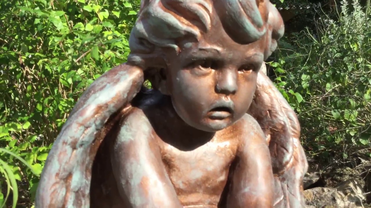 Refinishing a Concrete Angel with an aged Copper Look YouTube