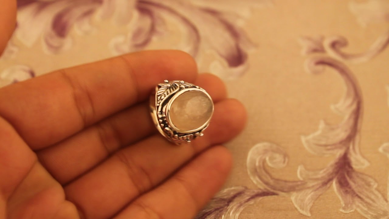 925 Sterling Silver Natural Rose Quartz Ring