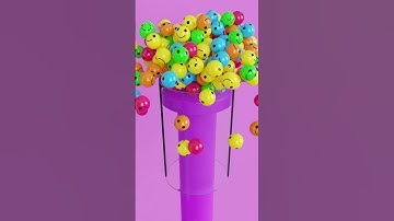 Smiley Marbles Overflow 🤪 Satisfying 3d Animation #satisfying #animation #blender3d #3danimation