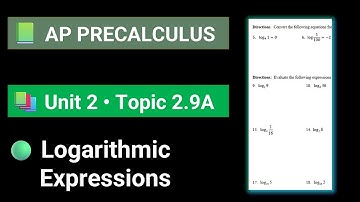 AP Precalculus Unit 2 Topic 2.9A Logarithmic expressions