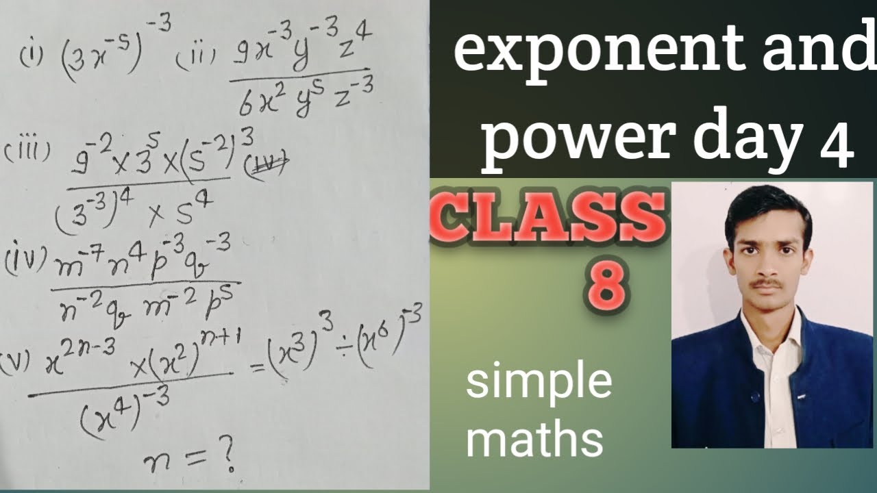 class 8 exponent and power day 4 simple maths youtube