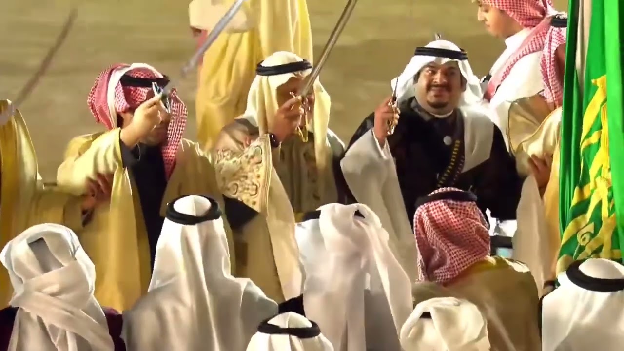 العرضة السعودية بقيادة فرقة الدرعية في حفل الهيئة الملكية وإمارة الرياض يوم التأسيس