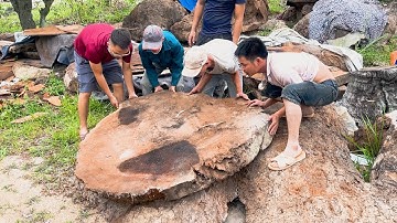 Carpenter Battles Between Danger And Skill /Creates This Unique Dining Table From A Giant Tree Stump