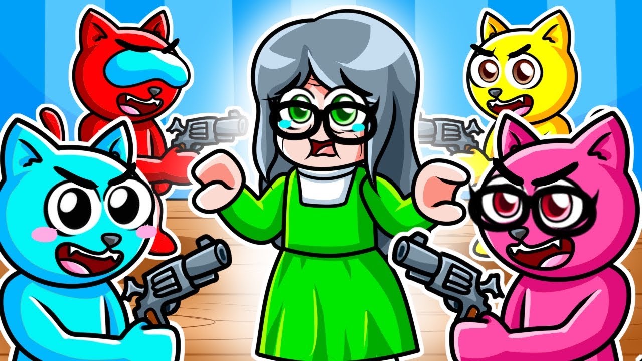 Jugamos GATOS vs ABUELA en Roblox!