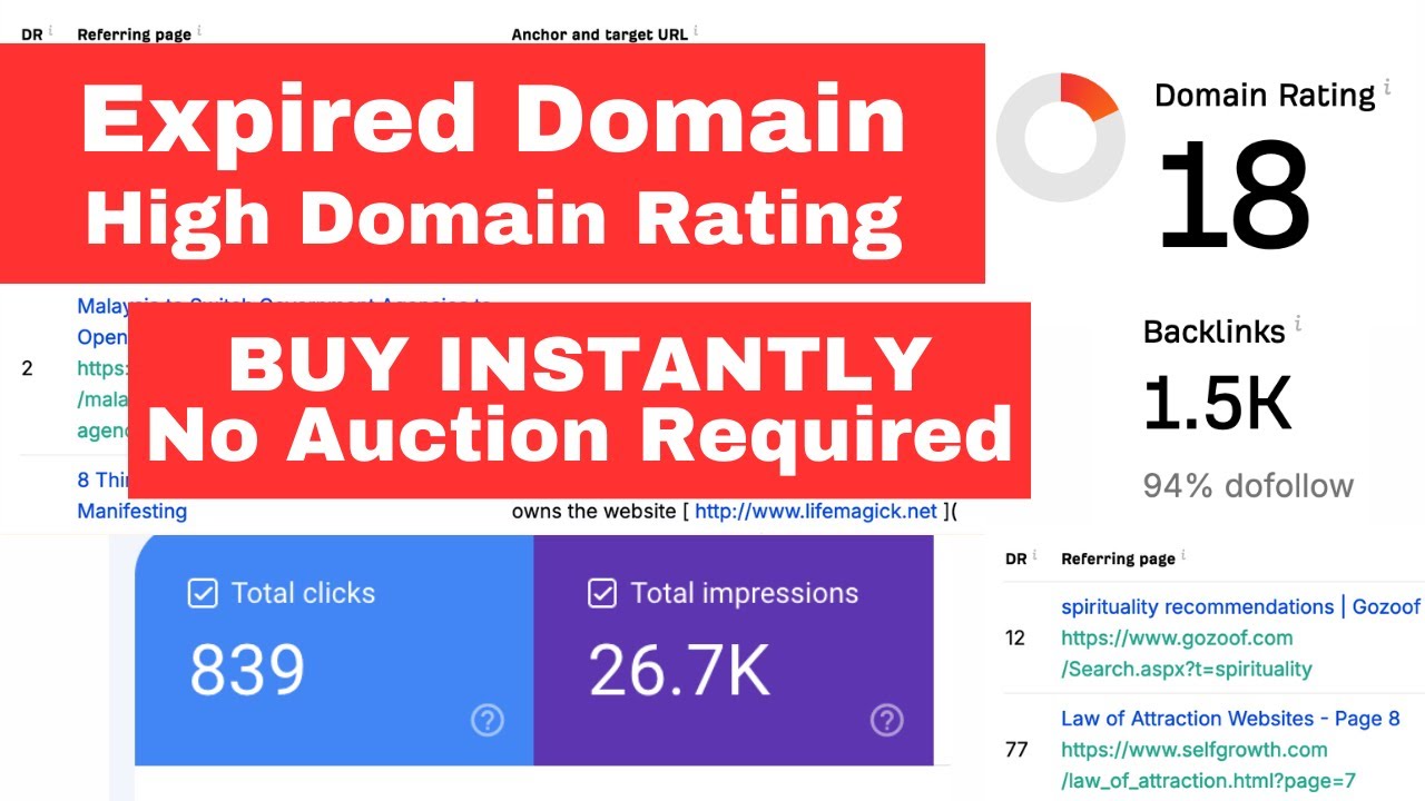 Buy it Instantly: How to Find Expired Domain with High DR - YouTube