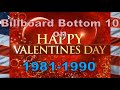 Billboard bottom 10 on Valentine&#39;s Day (1981-1990)
