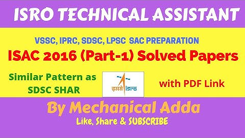 ISRO URSC (ISAC) 2016 Paper Solution- URSC Solved Question Paper