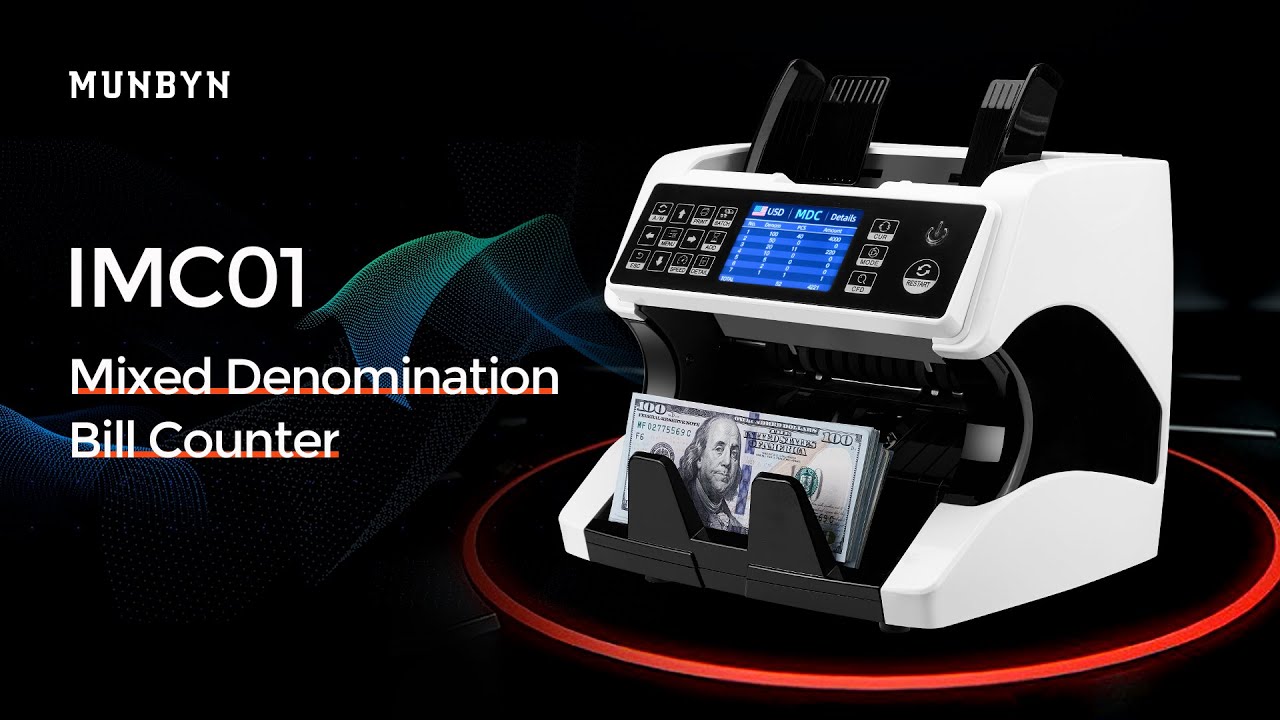 MUNBYN IMC01 Money Counter Machine Mixed Denomination, Serial