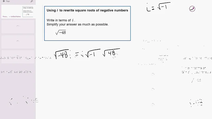 02 01 Using i to rewrite square roots of negative numbers