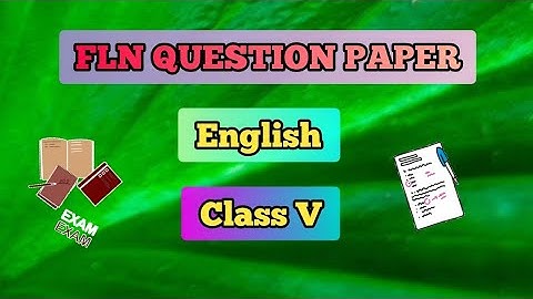 FLN QUESTION| FOUNDATIONAL LITERACY AND NUMERACY ASSESSMENT TOOL| English| Class V #FLN #question