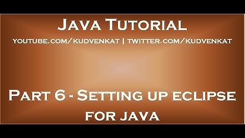 Setting up eclipse for java