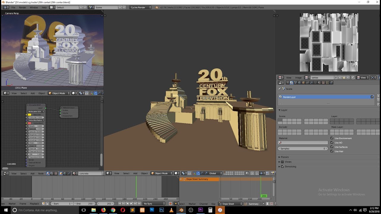 Blender 20th Century Fox Title Animation Timelapse Version Blender