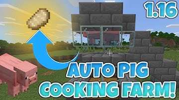 1.16 EASY Automatic Pig Cooking Farm! [Minecraft Bedrock, Xbox, Ps4, Switch, Windows 10]