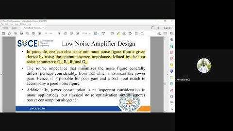MIC&RFSD | Lecture-177 | Design of Low Noise Amplifiers Part-1