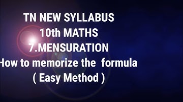 TN samacheer 10th std maths how to memorize the mensuration formula  sphere easy method new syllabus