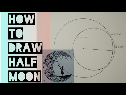 How to draw half moon || Simple Method 🌙 - YouTube