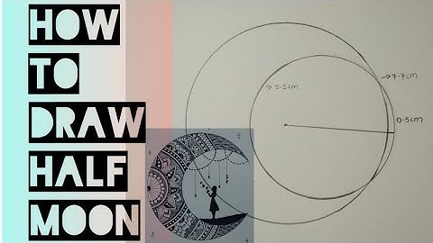 How to draw half moon || Simple Method 🌙