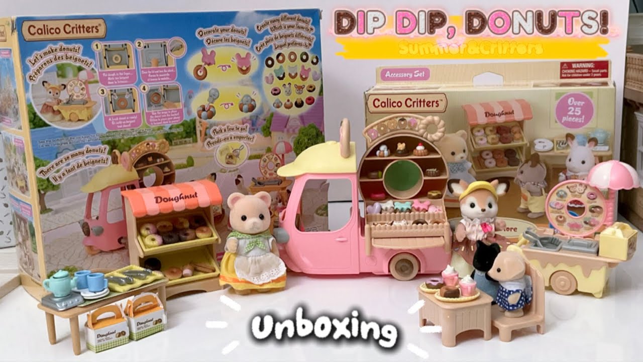 DIP DIP DONUTS! - Calico Critters / Sylvanian Families - Unboxing, Asmr