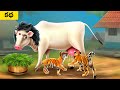 తల్లి ఆవు పిల్ల పులి - Mother Cow 🐮 Baby Tiger Story in Telugu Kathalu M...