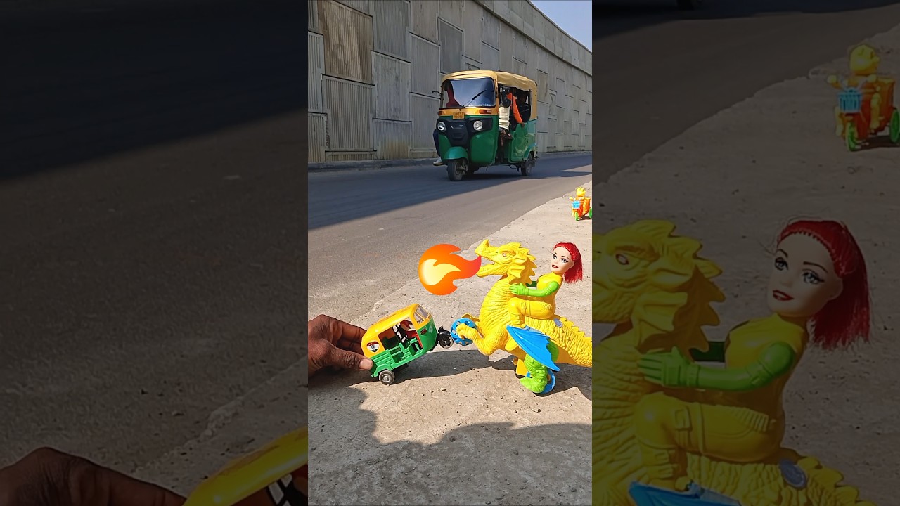 My new remote wala dragon with cute girl toy Unboxing 🐉 