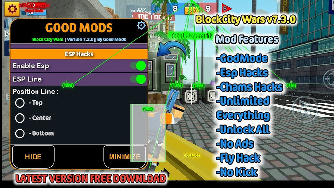 Block City Wars 7.3.0 Mega Mod APK GodMode InfiniteAmmo InstantKill  RapidFire FreeShopping