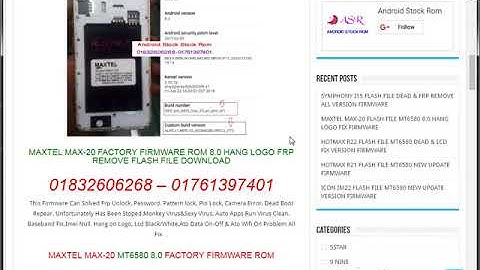 MAXTEL MAX 20 FLASH FILE MT6580 8 0 HANG LOGO FIX FIRMWARE