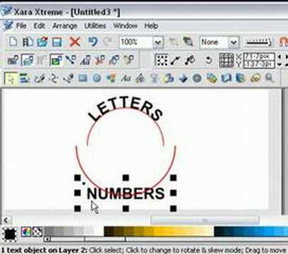 Xara Xtreme Fitting Text to a Curve
