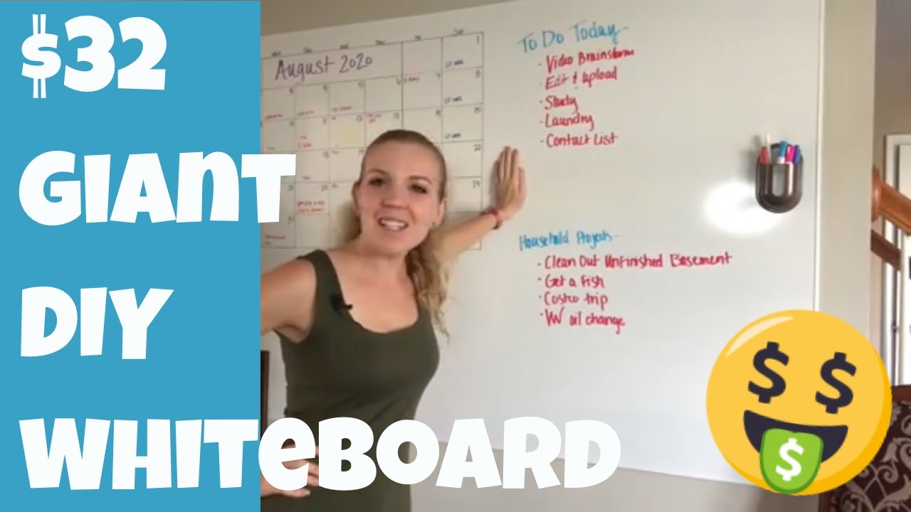 How to Make a Beautiful Giant DIY Whiteboard for under $60 