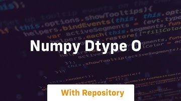 numpy dtype o
