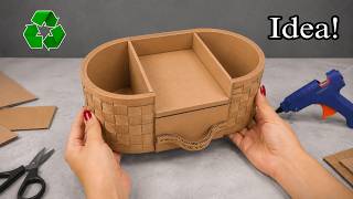 Nobody Believes This Organizer is Made from Cardboard! 😲 DIY Storage Idea