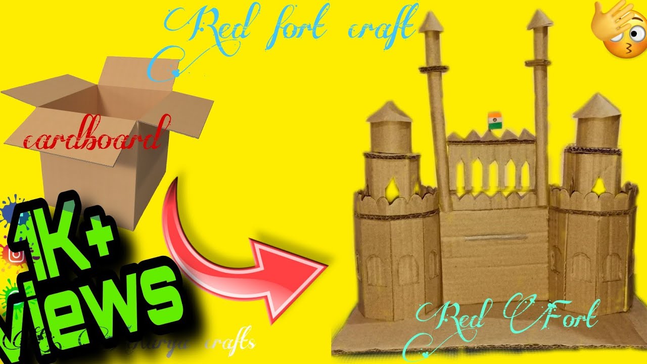 How to make red fort with cardboard | DIY cardboard red fort | DIY ...