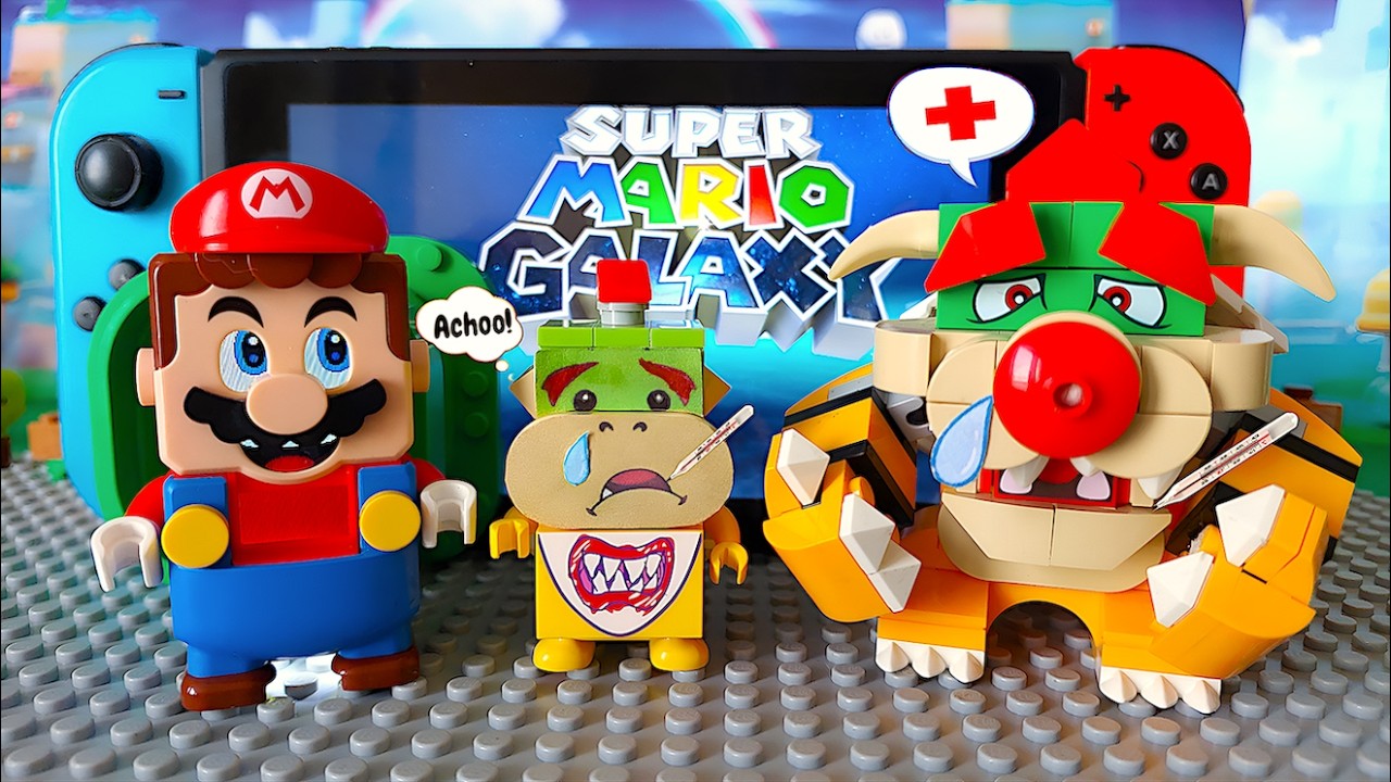 Bowser Jr. & Bowser is very sick 🤒 Super Mario Galaxy Story  🚀 Does Lego Mario Help❓    
