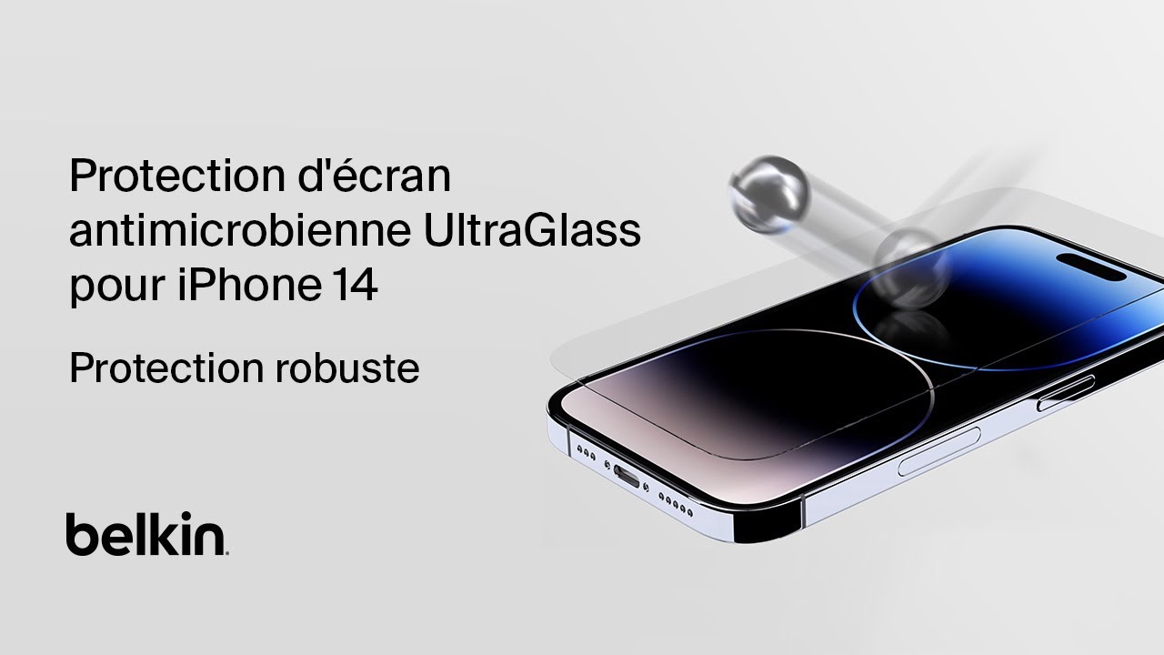 Protection d'écran antimicrobienne TemperedGlass pour iPhone 15 Pro