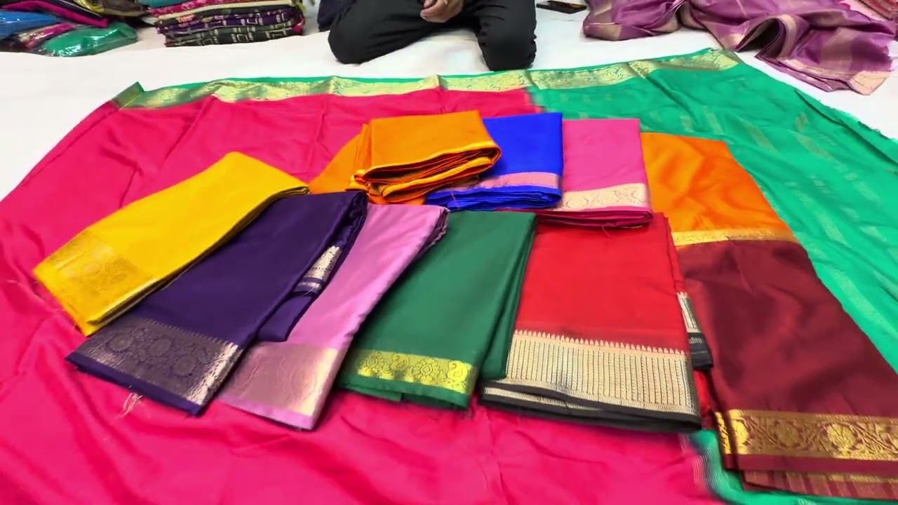 Offer price 499 &599 semi Mysore silk saree Chickpet Wholesale sarees Manmandir Nx PH: 7406765766