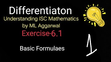 Differentiation | Exercise 6.1 | Understanding ISC Mathematics by ML Aggarwal | Part 1 | Class 12