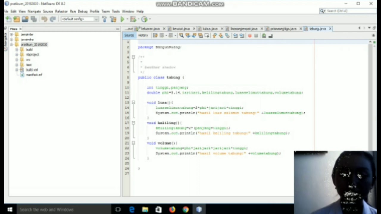 tutorial cara membuat coding aplikasi bangun ruang - YouTube