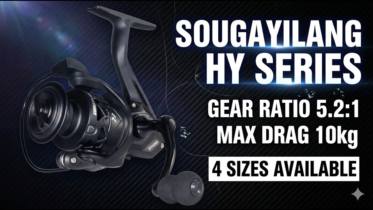 Sougayilang Mulinello per baitcasting MAX 8,0:1 ad alta velocità 18LB in fibra di carbonio con sistema frenante magnetico