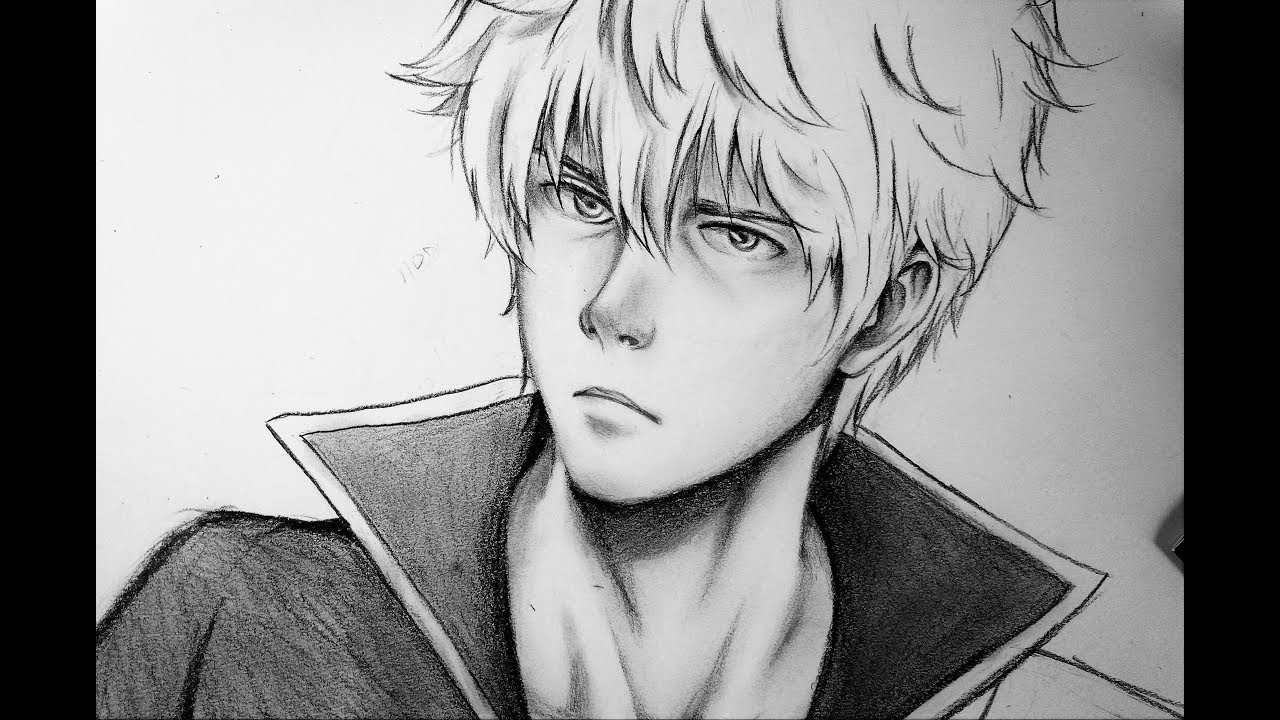 How To Draw Realistic Anime Character (Sakata Gintoki ) Beginner