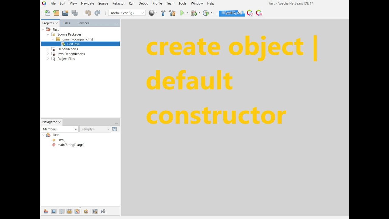 create object | default constructor in java - YouTube