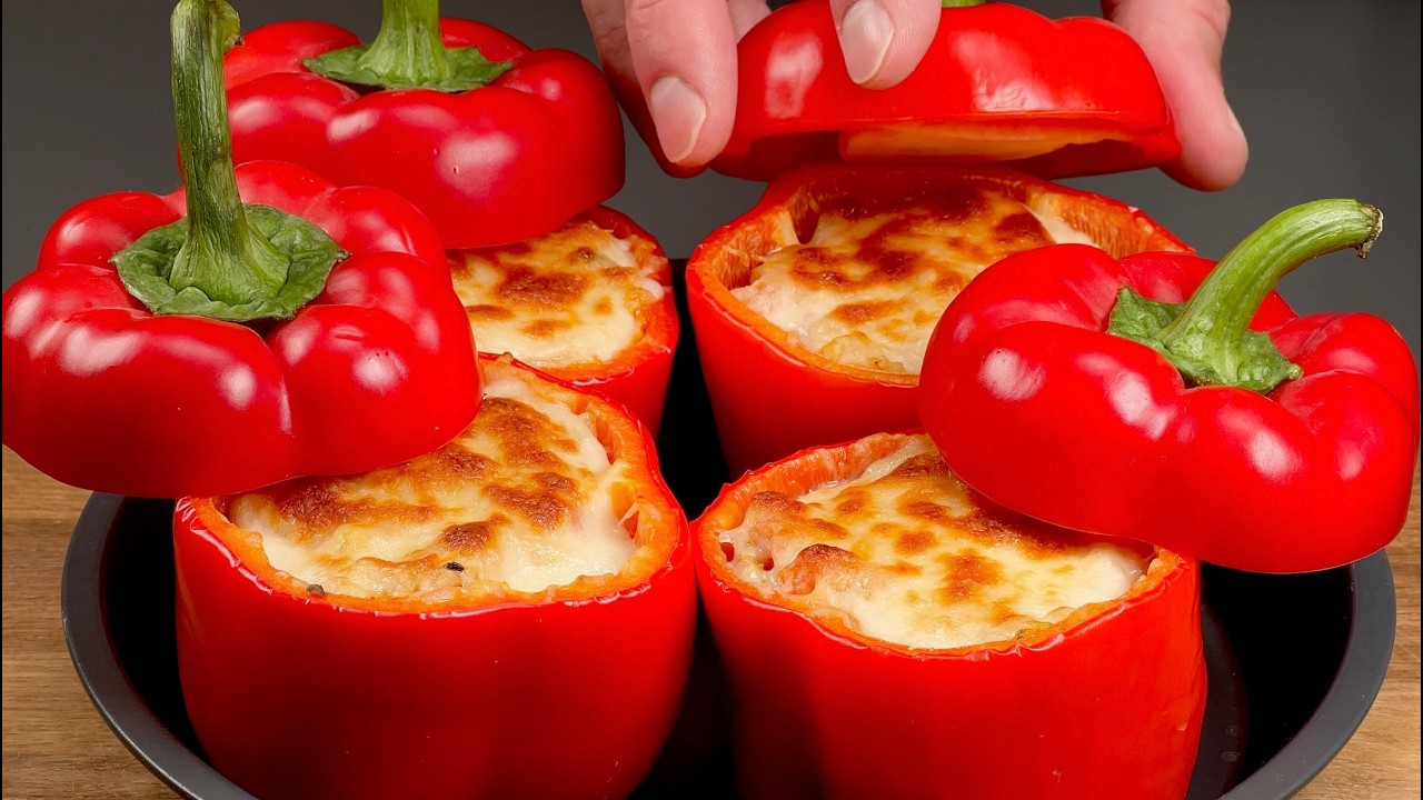 Ich mache diese gefüllten Paprika alle drei Tage 🇫🇷 Abendessen in 10 Minuten! Schnell und lecker❗️
