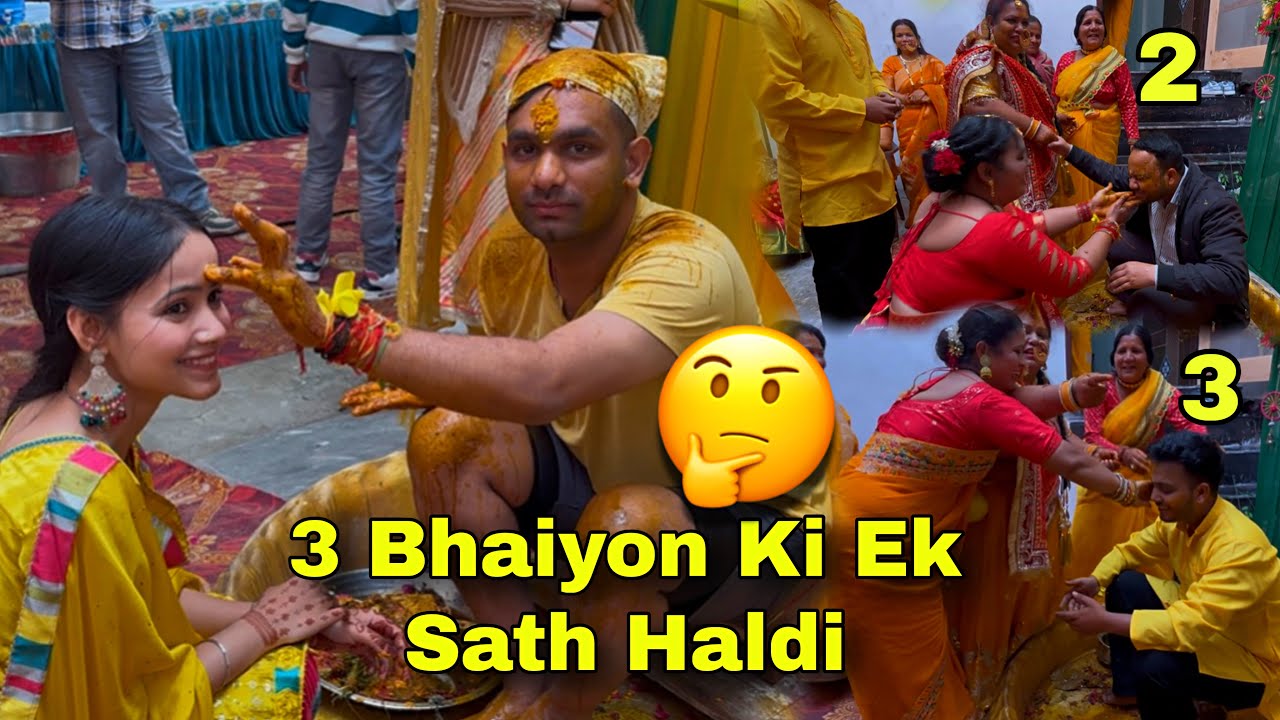 3 Bhaiyon Ki Haldi Ek Sath 😲🤔|| Pahadi Wedding || Aashi Vlogs 💕