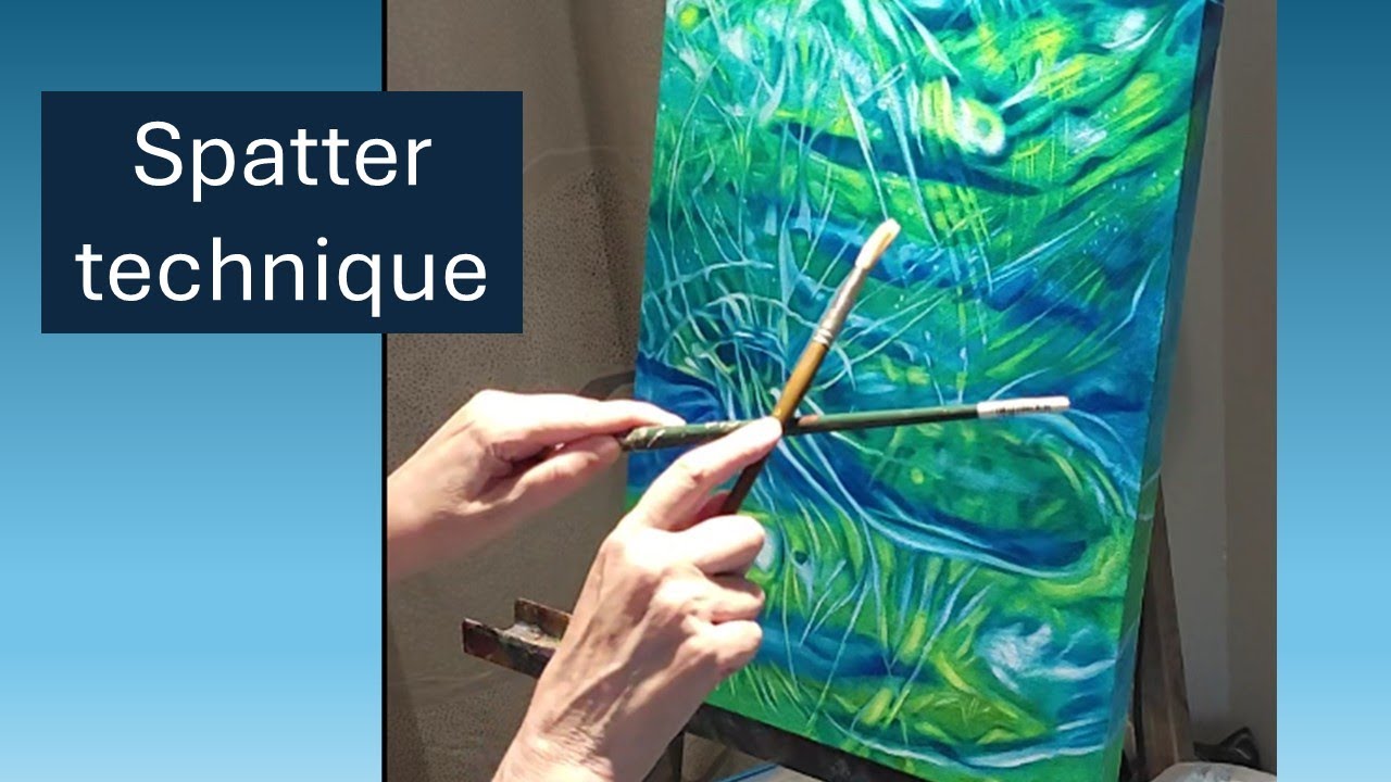 Abstract oil painting | Spatter technique (Stepping in/out of the flow #10)
