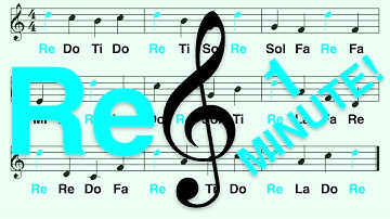 How to Read Note Re in 1 Minute - 9 Notes, Treble Clef, Do Re... Ti, Andante (Walking Pace)